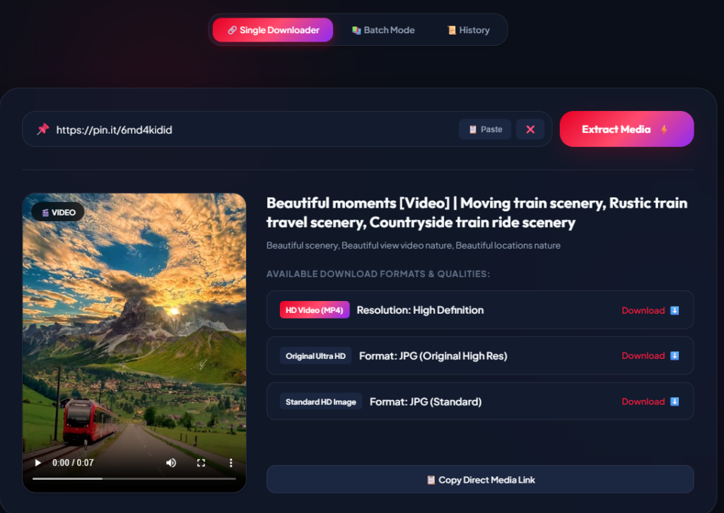 pinterest video downloader